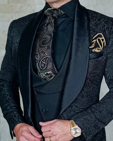 Italian Design Custom Made Black Smoking Tuxedo