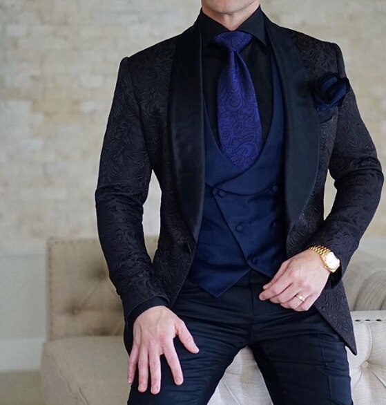 Italian Design Custom Made Black Smoking Tuxedo