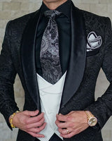 Italian Design Custom Made Black Smoking Tuxedo