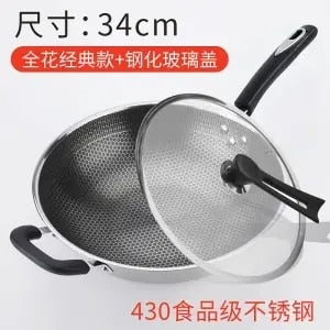Stainless Steel Wok Non-stick Frying Pan