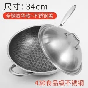 Stainless Steel Wok Non-stick Frying Pan