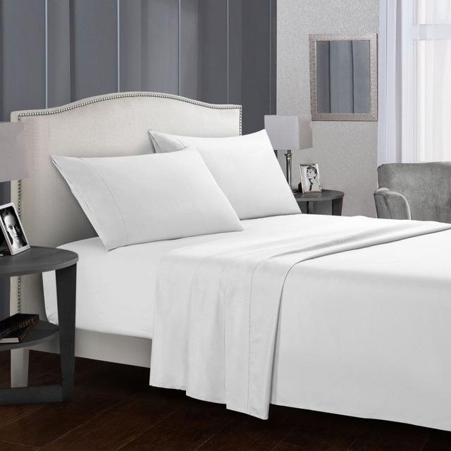 Solid color Bed sheet sets Flat Sheet+Fitted Sheet+Pillowcase