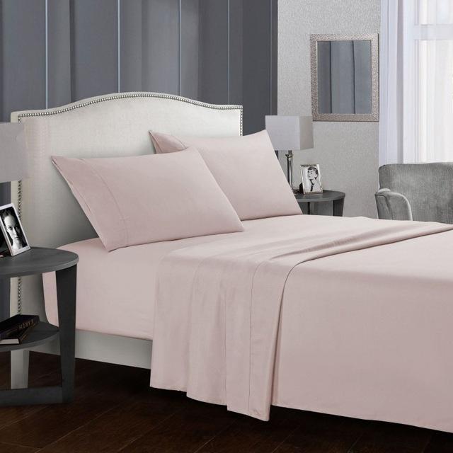 Solid color Bed sheet sets Flat Sheet+Fitted Sheet+Pillowcase