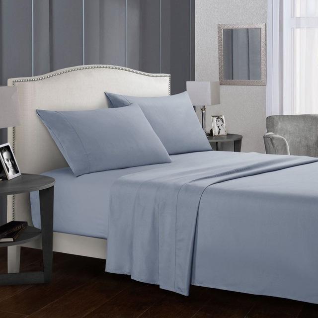 Solid color Bed sheet sets Flat Sheet+Fitted Sheet+Pillowcase