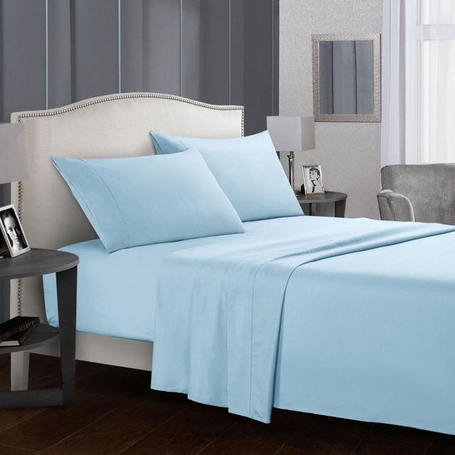 Solid color Bed sheet sets Flat Sheet+Fitted Sheet+Pillowcase