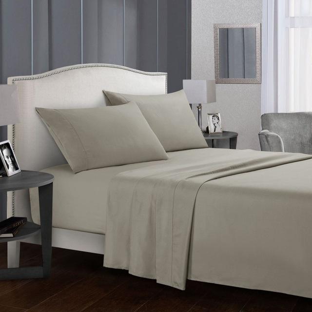 Solid color Bed sheet sets Flat Sheet+Fitted Sheet+Pillowcase