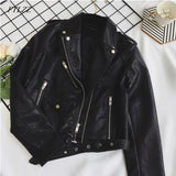 FTLZZ New Women Pu Leather Jacket