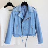 FTLZZ New Women Pu Leather Jacket