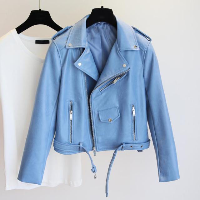 FTLZZ New Women Pu Leather Jacket