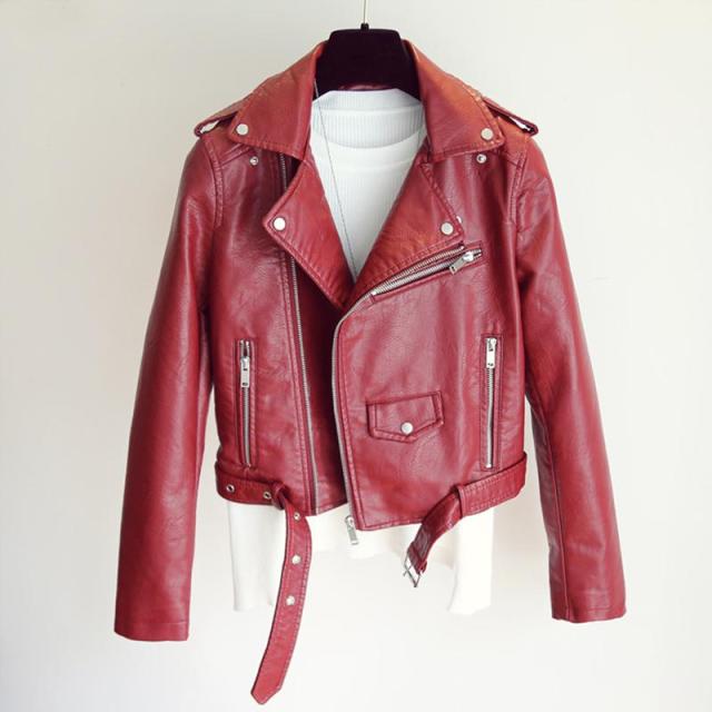 FTLZZ New Women Pu Leather Jacket