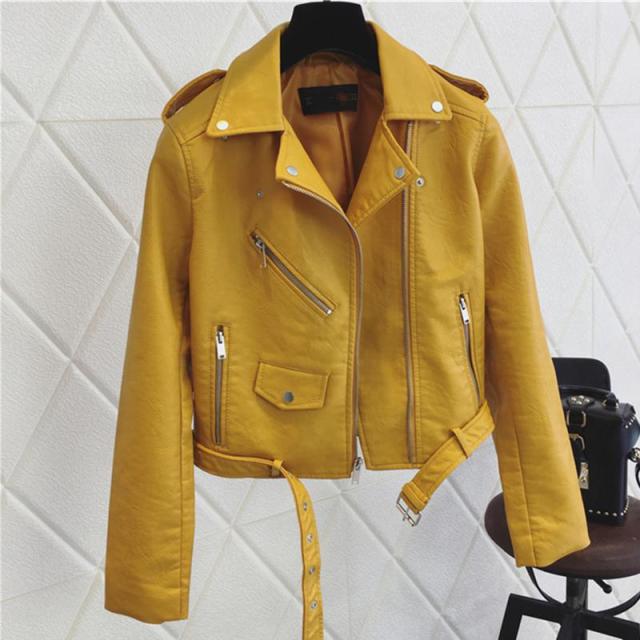 FTLZZ New Women Pu Leather Jacket