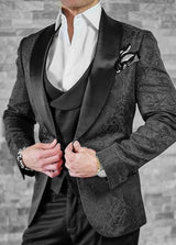 Italian Design Custom Made Black Smoking Tuxedo