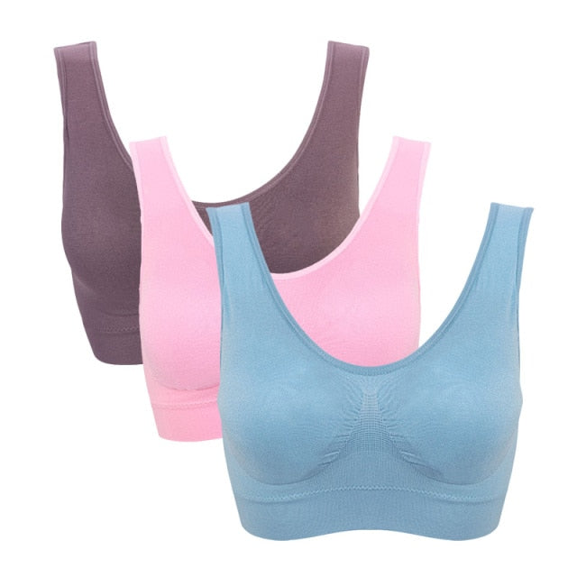 Seamless With Pads Active Vest Wireless Brassiere Bra