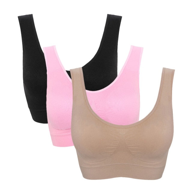 Seamless With Pads Active Vest Wireless Brassiere Bra