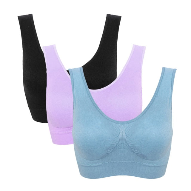 Seamless With Pads Active Vest Wireless Brassiere Bra