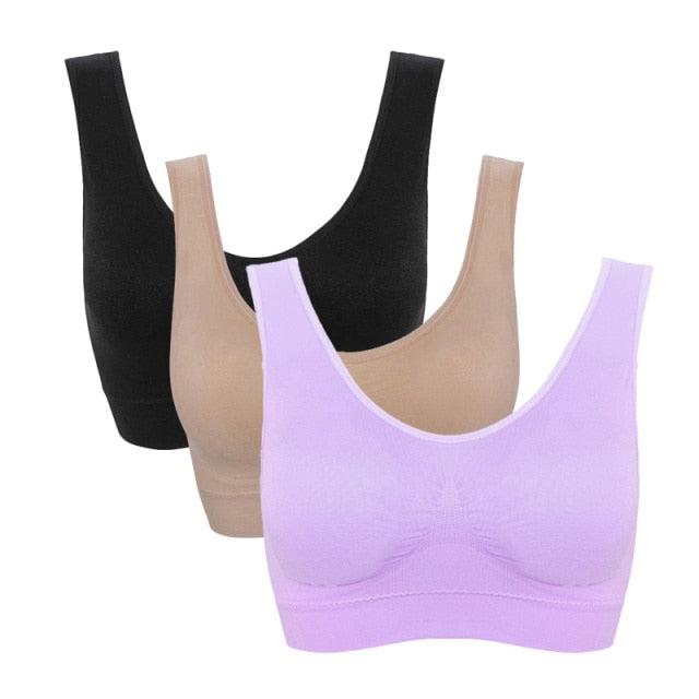 Seamless With Pads Active Vest Wireless Brassiere Bra
