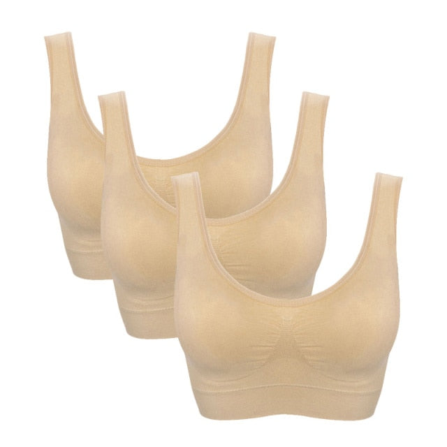 Seamless With Pads Active Vest Wireless Brassiere Bra