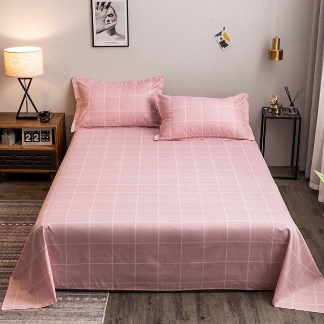 WOSTAR Geometry printed bed sheet set and pillowcase summer super soft