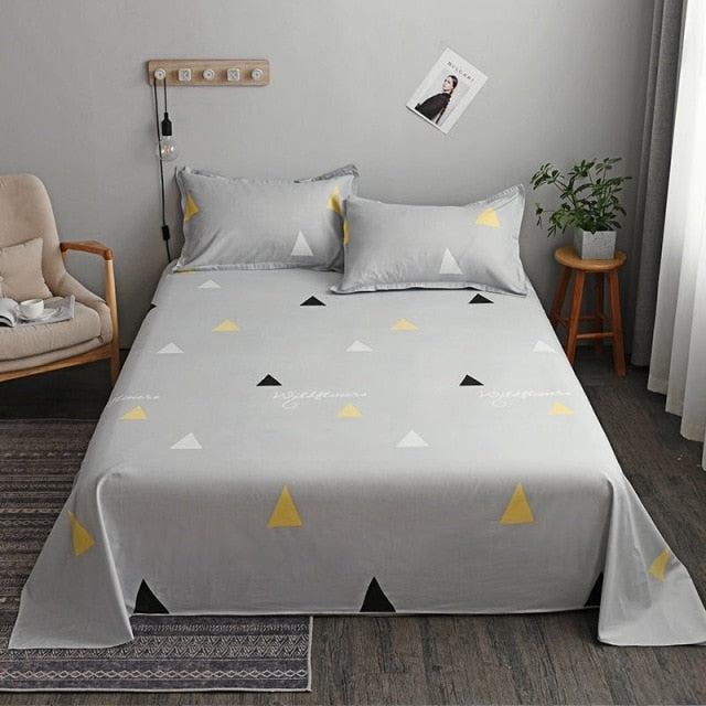 WOSTAR Geometry printed bed sheet set and pillowcase summer super soft