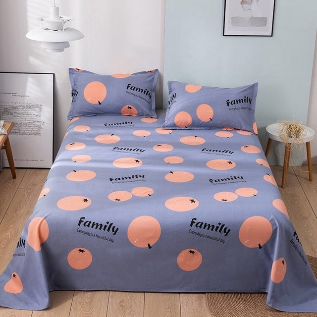 WOSTAR Geometry printed bed sheet set and pillowcase summer super soft