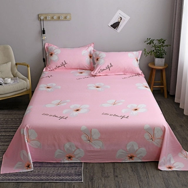 WOSTAR Geometry printed bed sheet set and pillowcase summer super soft