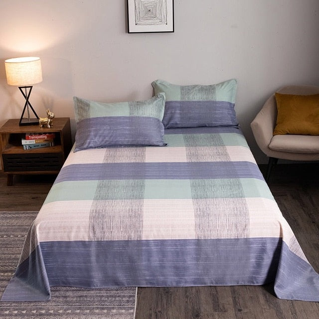 WOSTAR Geometry printed bed sheet set and pillowcase summer super soft