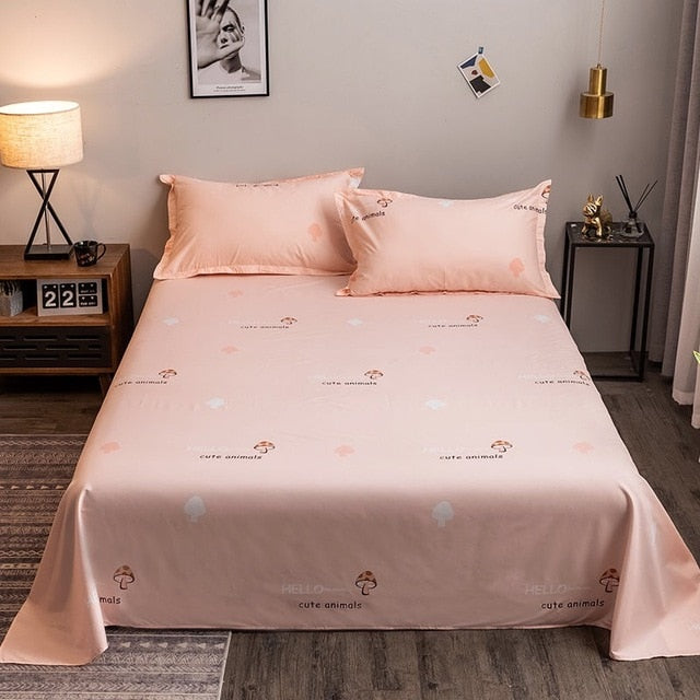 WOSTAR Geometry printed bed sheet set and pillowcase summer super soft