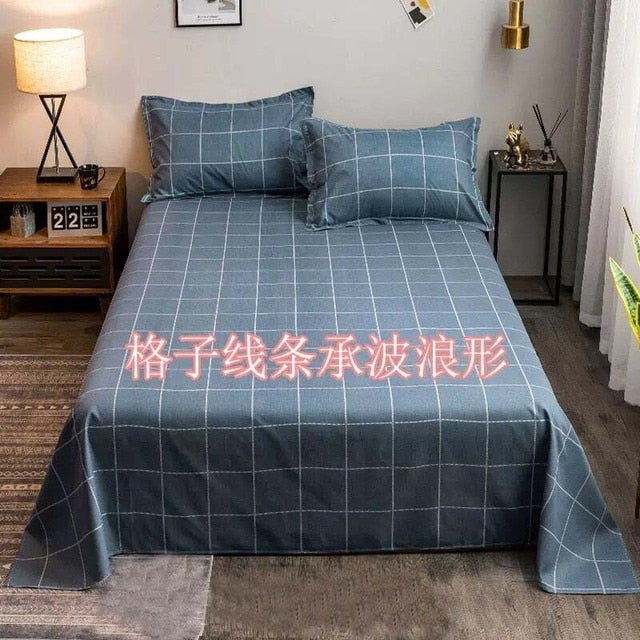 WOSTAR Geometry printed bed sheet set and pillowcase summer super soft