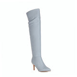 Heels Pointed Toe Knee Boots