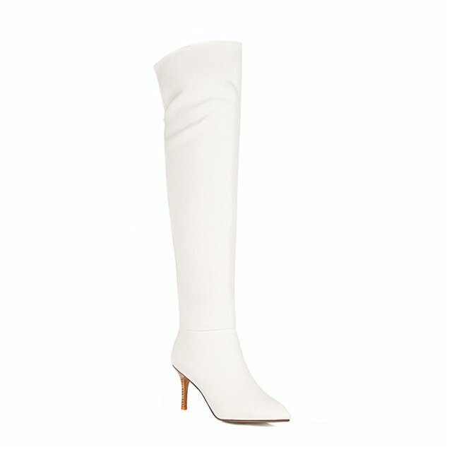 Heels Pointed Toe Knee Boots