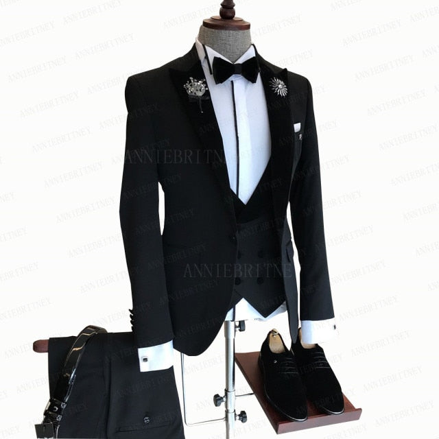 Business Men 3 Pieces Male Suit
