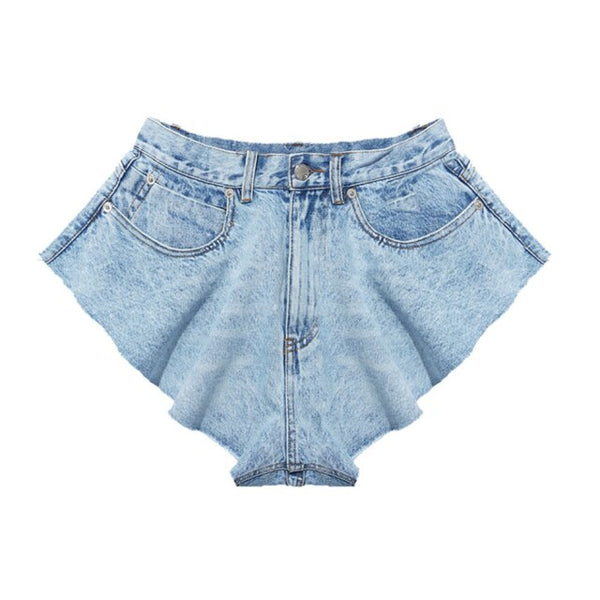 Casual Shorts Skirts Ruffle Hem Loose Ruched