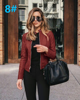 Jacket Women Coat Jackets PU Leather Long Sleeve Coat