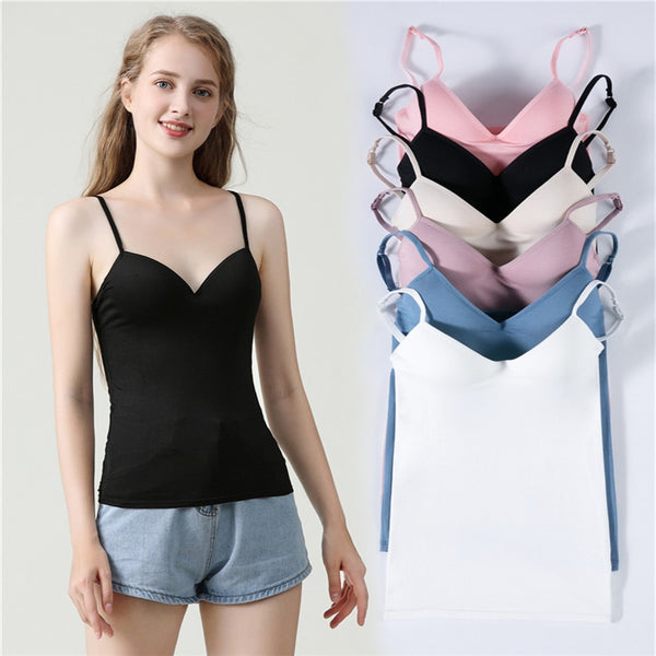 Modal Spaghetti Solid Cami Vest Tank Top