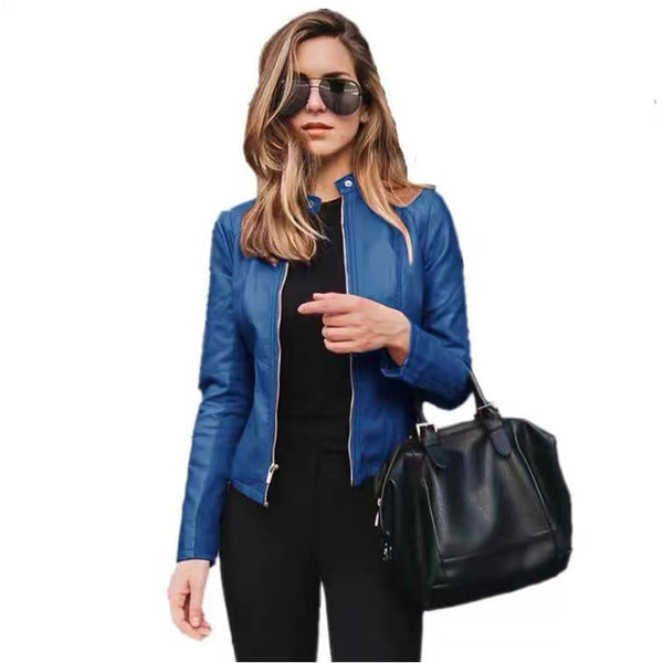 Jacket Women Coat Jackets PU Leather Long Sleeve Coat