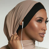 Stretch Cotton Under Scarf with Ear Hole: Comfortable Hijab Essential