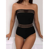 Hollow Out Mesh Deep V Neck Plunge Backless