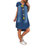 Fashion Korean Plus Size Denim Dress For Women Summer Dress 2021 Lapel Split Sexy Long Maxi Jeans Dress 3XL Vestidos