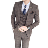 Boutique Plaid Casual High-end Social Formal Suit