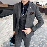 Boutique Plaid Casual High-end Social Formal Suit
