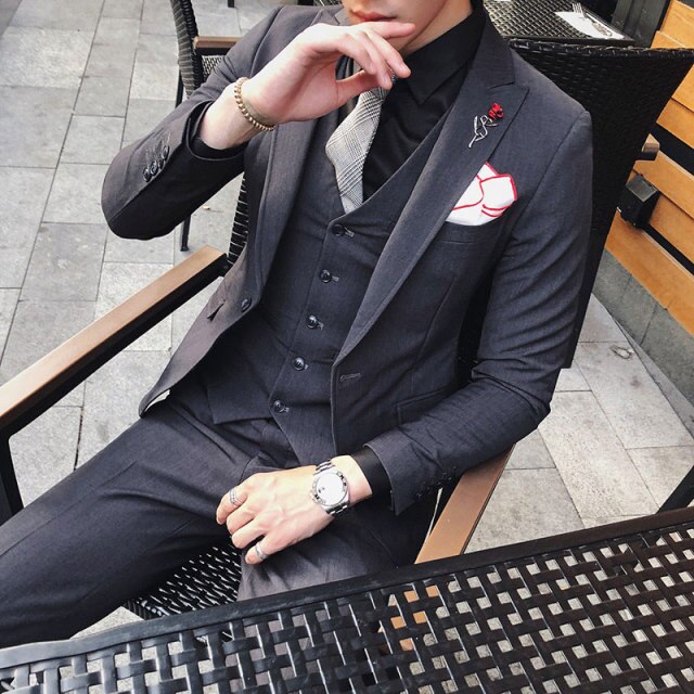 Fashion Boutique Solid Color Formal Business Suit