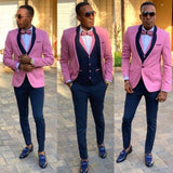 One Button Groomsmen Notch Lapel Groom Tuxedos