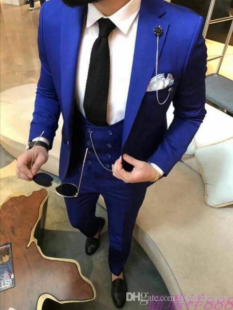 One Button Groomsmen Notch Lapel Groom Tuxedos