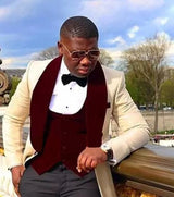 One Button Groomsmen Notch Lapel Groom Tuxedos