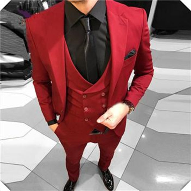 One Button Groomsmen Notch Lapel Groom Tuxedos