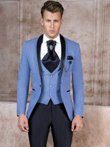 One Button Groomsmen Notch Lapel Groom Tuxedos