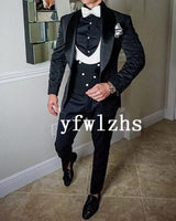 One Button Groomsmen Notch Lapel Groom Tuxedos