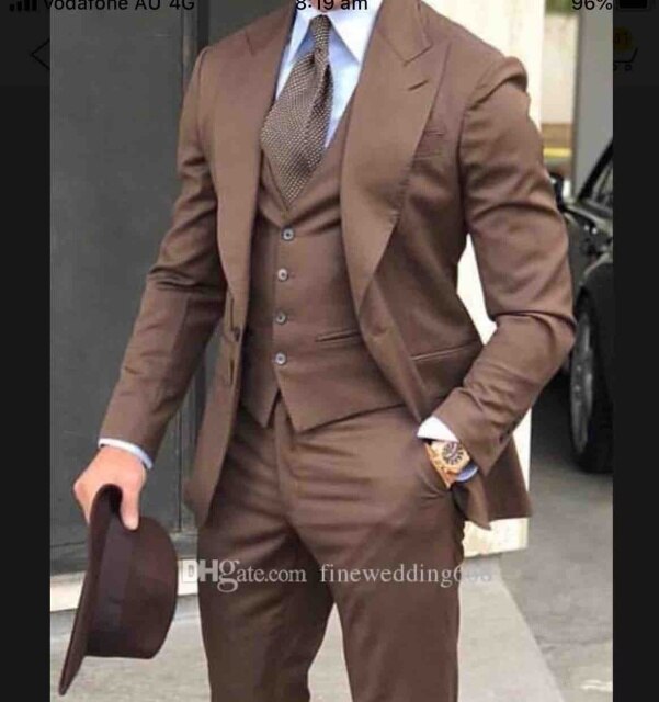 One Button Groomsmen Notch Lapel Groom Tuxedos
