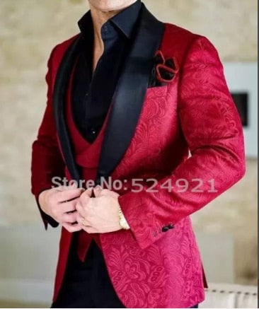 One Button Groomsmen Notch Lapel Groom Tuxedos