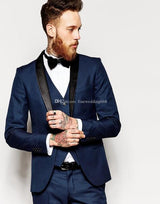 One Button Groomsmen Notch Lapel Groom Tuxedos